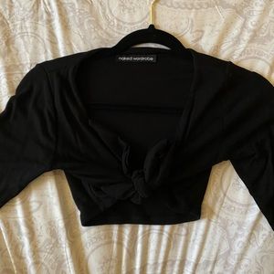 Naked wardrobe tie-front top